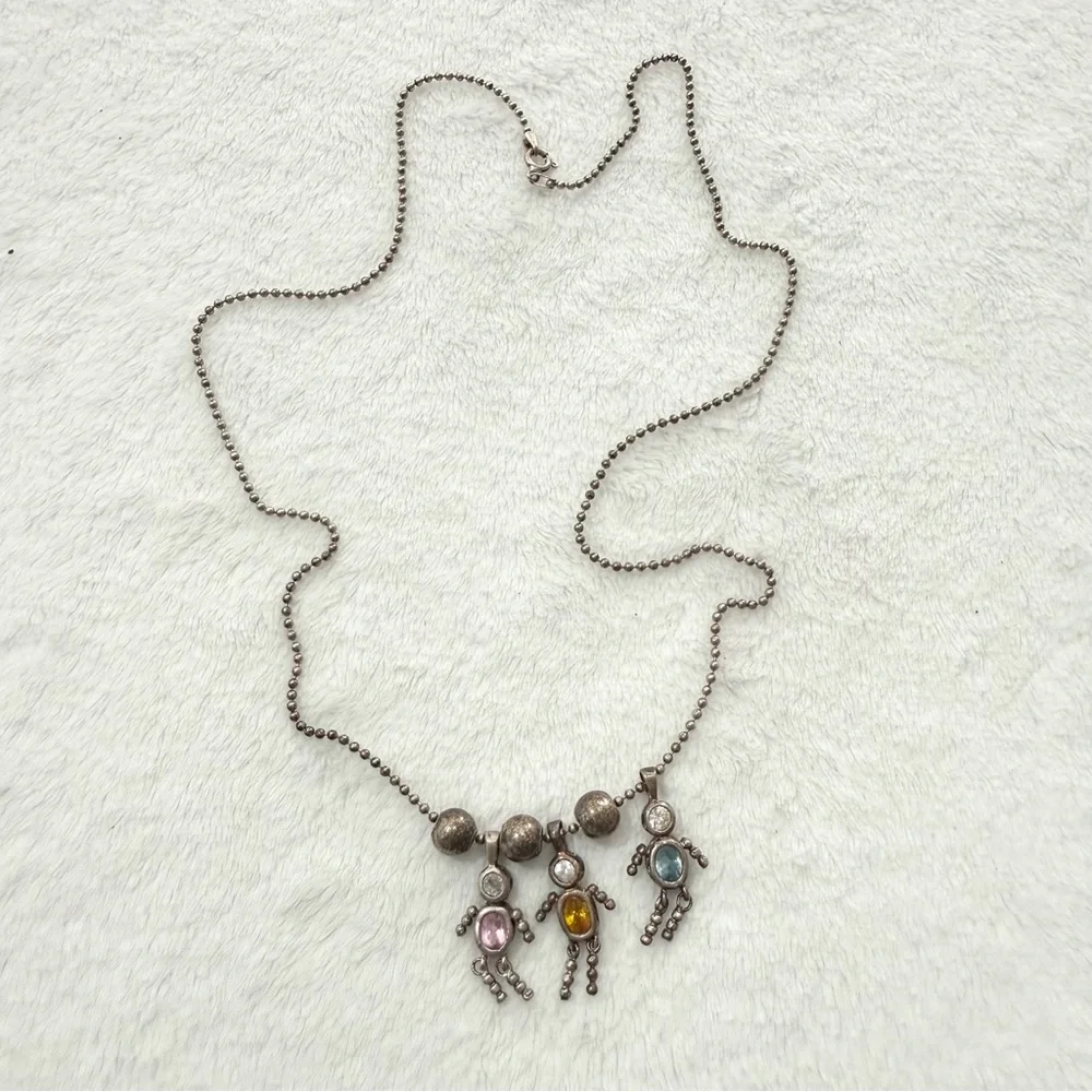 925 Sterling Silver Mother's Necklace Family Charm Birthstones